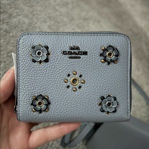 Coach Tea Rose Small Zip Wallet in Mist